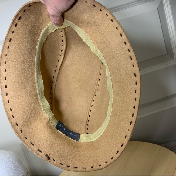 MANTLES Bucket Hat One Size Tan Brown Stitched Details Cloche Minimalist Neutral - Picture 6 of 10